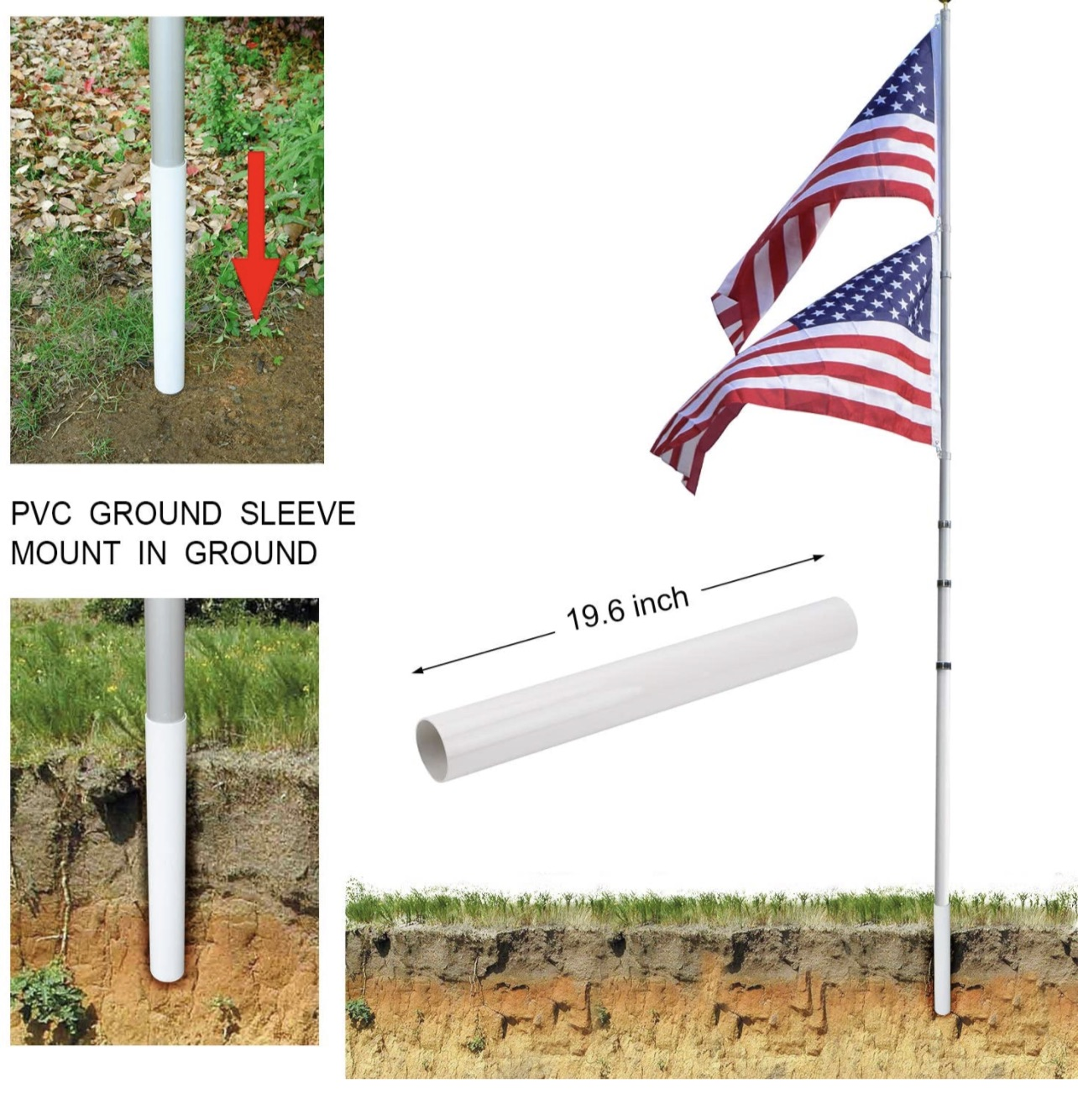 Telescopic flagpoles