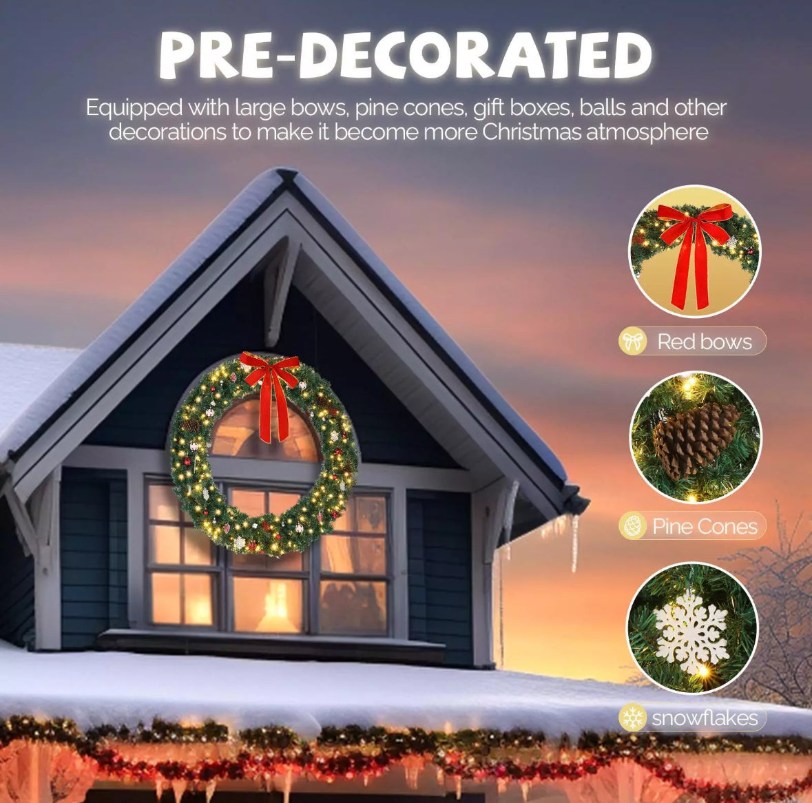 4ft LED Wreaths