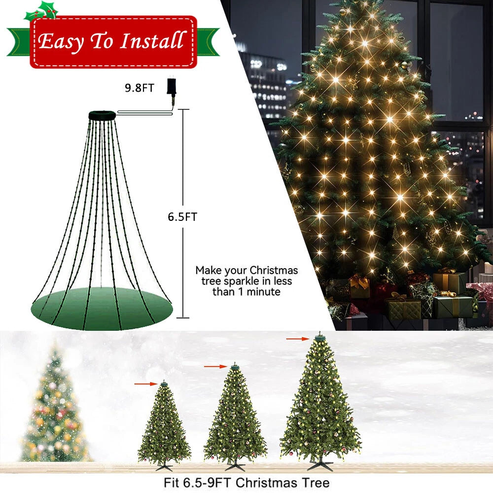 Indoor Christmas Tree Waterfall String Lights kit