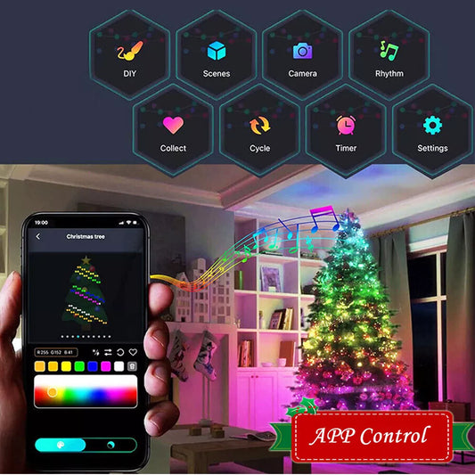 Indoor Christmas Tree Waterfall String Lights kit