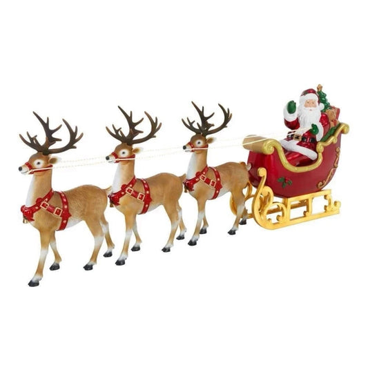 Giant-Sized LED Santa's Sleigh with Reindeer Holiday (2 left in stock)