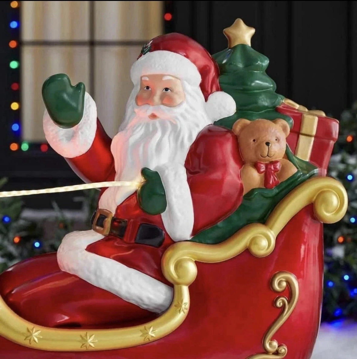 Giant-Sized LED Santa's Sleigh with Reindeer Holiday (2 left in stock)