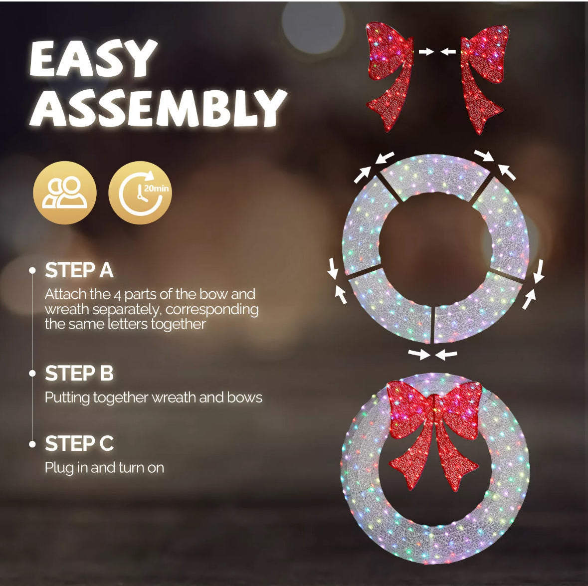 4ft LED Wreaths