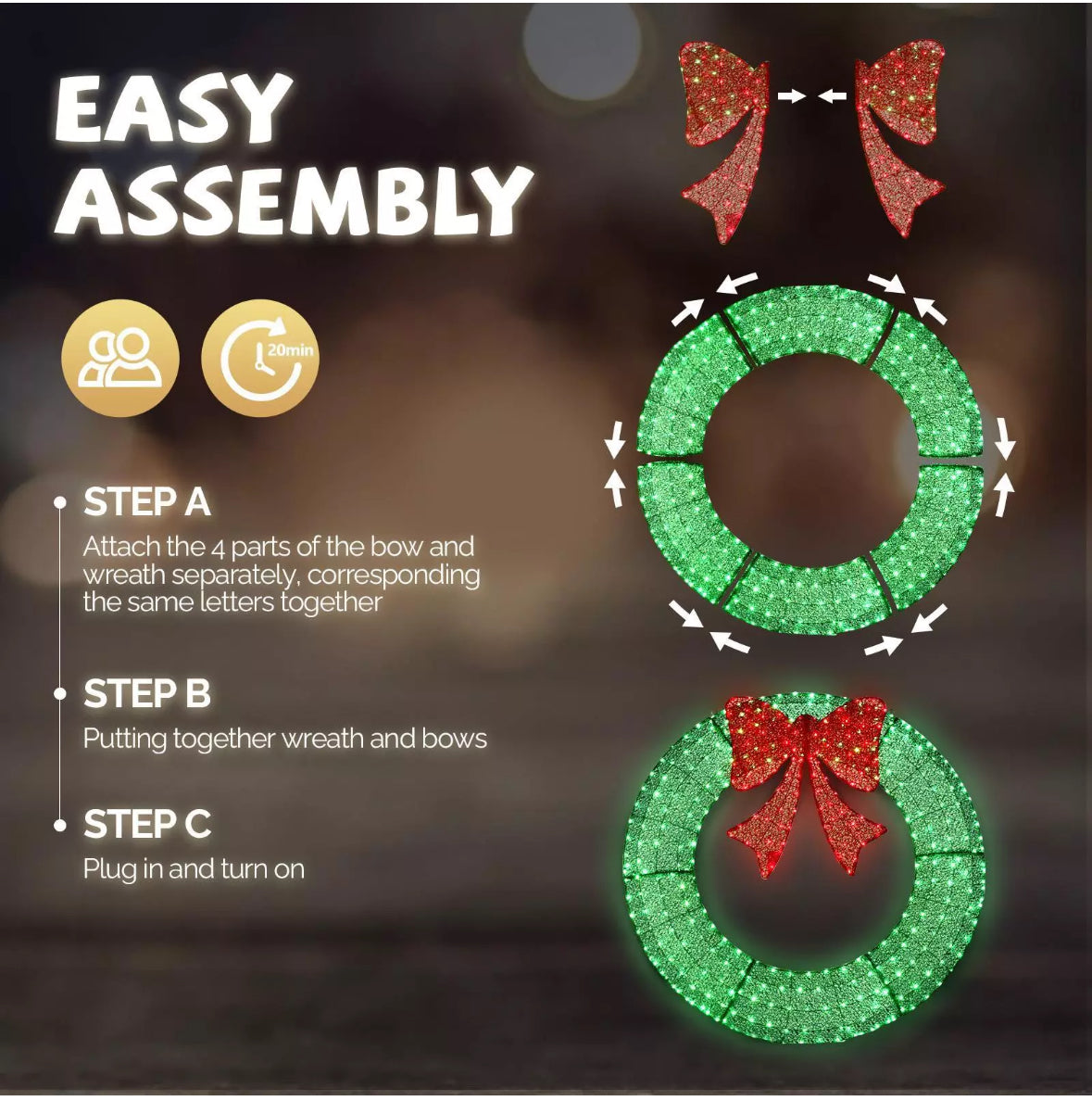 4ft LED Wreaths