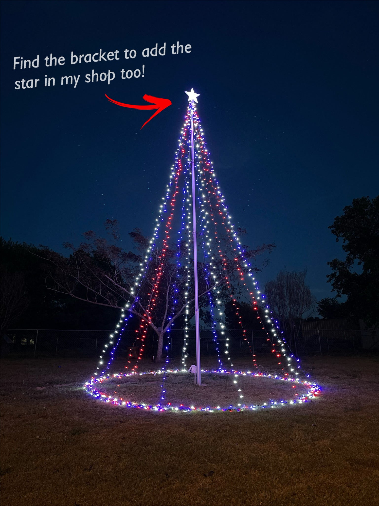 Flagpole Christmas Tree Topper